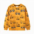 thumbnail image 1 of WUANDIXFA Toddler Sweatshirt Boy 2T 3T 4T 5T 6T 7T 8T Toddler Boys Cotton Crewneck Sweatshirt, Baby Long Sleeve Pullover Tops,Yellow,5-6 Years, 1 of 6
