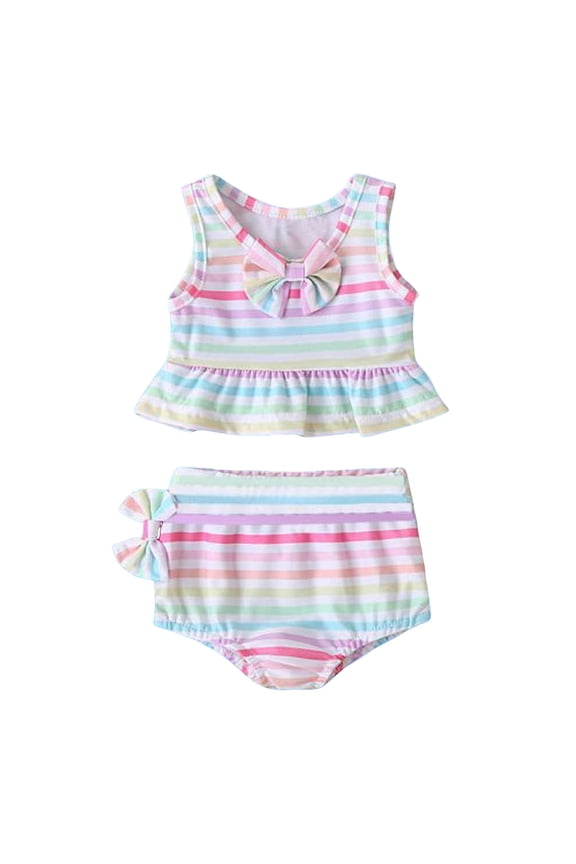 Toddler Swimsuit Baby Infant Swimsuit Girl Toddler Bathing Suit Girl Summer Beach Bikini Tankini 2-Piece Swimwear 6-12 Months,Multicolour