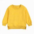 thumbnail image 1 of WUANDIXFA Toddler T Shirt Fashion Cute Toddler Baby Boys Girls Pullover Fleece Solid Color Sweatshirt,Yellow,12-24 Months, 1 of 3