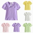 thumbnail image 1 of WUANDIXFA Toddler Tee Shirts for Girls for 6 12 18 24 Months 3T 4T 5T 6T, Short Sleeve Summer Tops Cute Soft Breathable Fashion Basic Casual Shirts Green,3-4 Years, 1 of 4