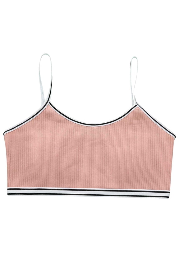 Training Bras for Teen Bras for Teens Girl Dance Bra Seamless Wireless Bras Red, 8-12 Years
