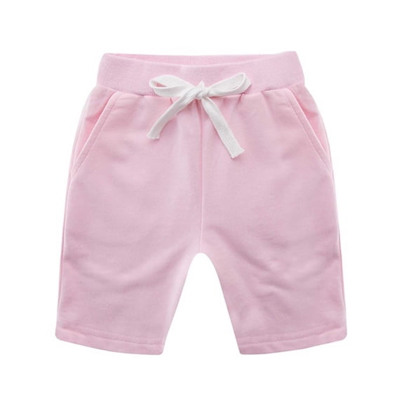 WUANDIXFA Biker Shorts for Girls Cargo Shorts Knee Length Wide Leg Shorts Loose Casual Solid Waist Long Short Pants with Pockets Pink,12-18 Months