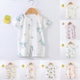 thumbnail image 1 of WUANDIXFA Unisex Baby Boy Girl Rompers 6 9 12 18 24 Months Short Sleeve Organic Cotton One Piece Jumpsuits Clothes,Light Blue,6-12 Months, 1 of 4