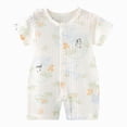 thumbnail image 1 of WUANDIXFA Unisex Baby Boy Girl Rompers 6 9 12 18 24 Months Short Sleeve Organic Cotton One Piece Jumpsuits Clothes,Light Green,18-24 Months, 1 of 4
