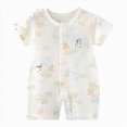 thumbnail image 1 of WUANDIXFA Unisex Baby Clothes 6 12 18 24 Months Baby Cotton Cartoon Print Button Climbing Suit Newborn Clothes,Light Green,12-18 Months, 1 of 4