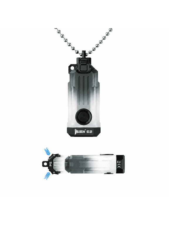 E2 Mini LED Keychain Flashlight, Multi-Light Source, Memory Function, USB-C Rechargeable EDC Flashlight for Outdoor Hiking Emergency