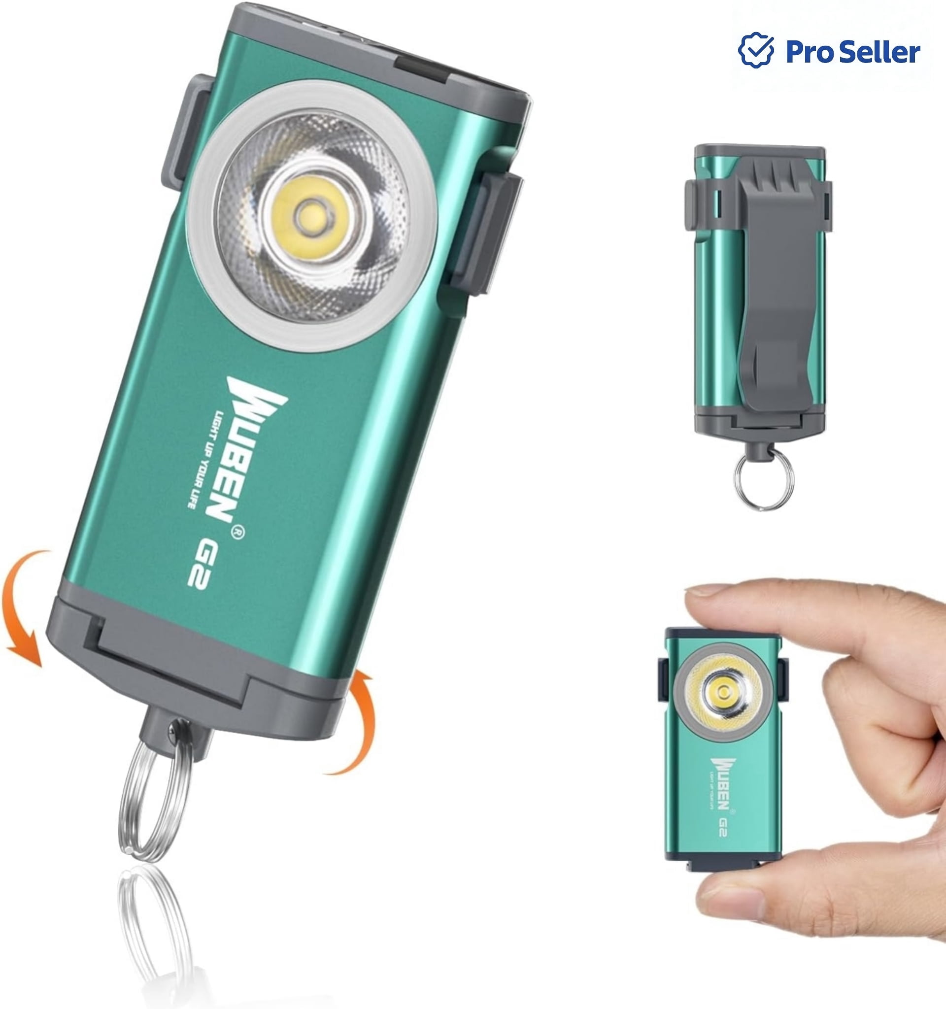 WUBEN G2 Mini LED Keychain Flashlight, 500 Lumens, Rechargeable, 5 ...