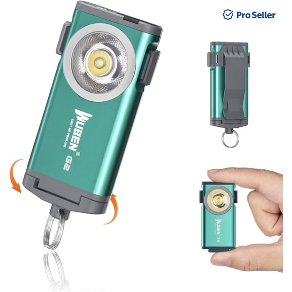 WUBEN G2 Mini LED Keychain Flashlight, 500 Lumens, Rechargeable, 5 Modes, Magnetic, for Outdoor, Hiking & Emergency