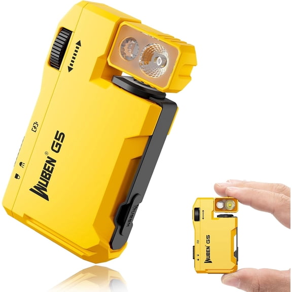 WUBEN G5 Mini Rechargeable Flashlight, 400 Lumens LED EDC Torch with RGB Light, Magnetic Clip for Camping