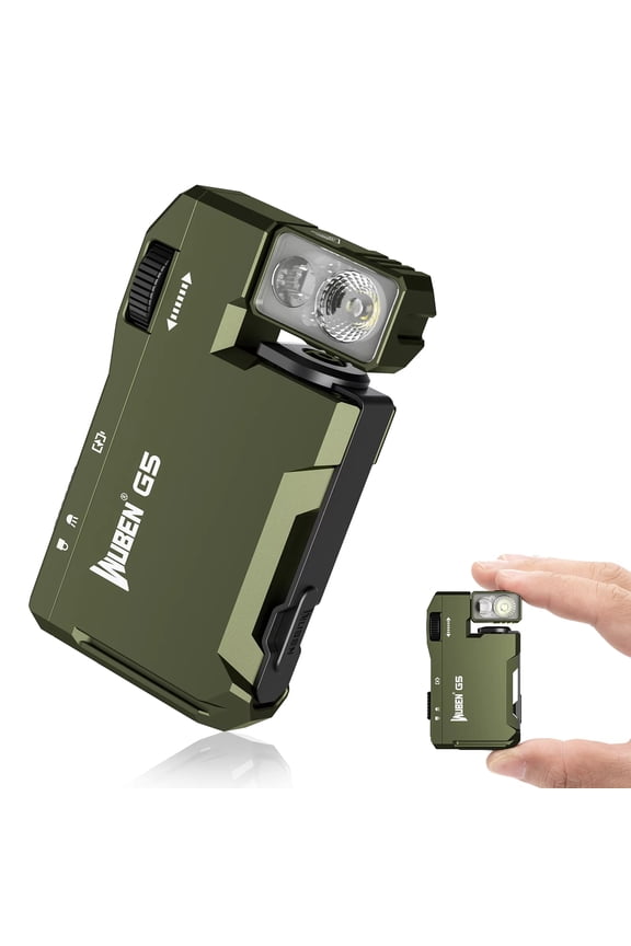 G5 Rechargeable EDC Flashlight, 400 Lumens Dual Light Source Mini Flashlight with RGB Light, Magnetic Keychain Pocket Light, Portable and Powerful