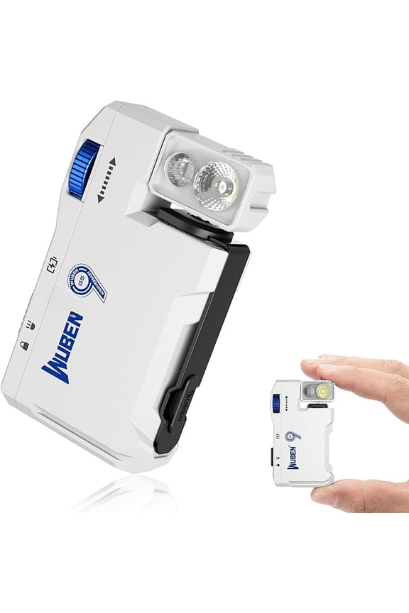 WUBEN G5 Rechargeable EDC Flashlight, 400 Lumens Dual Light Sources Mini Flashlight with RGB Light, Portable Flat Pocket Flashlights, Magnetic Keychain Flashlight