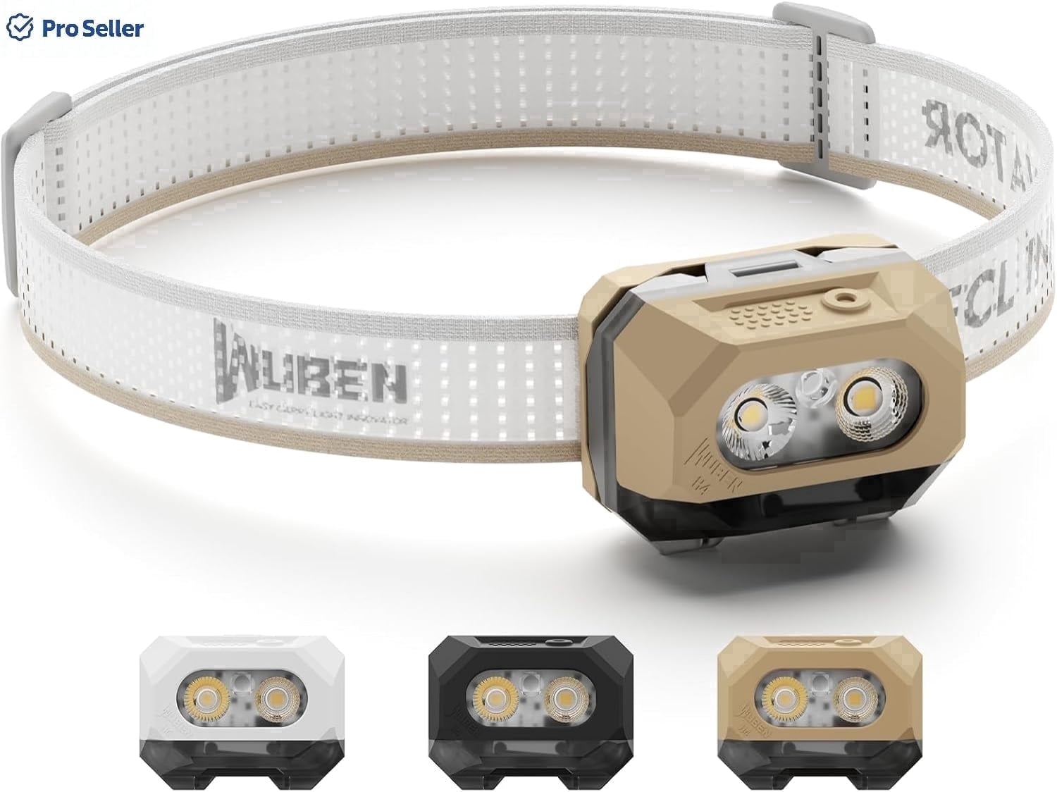 WUBEN H4 LED Headlamp 800 Lumens Rechargeable IP68 Waterproof Motion Sensor Red Light
