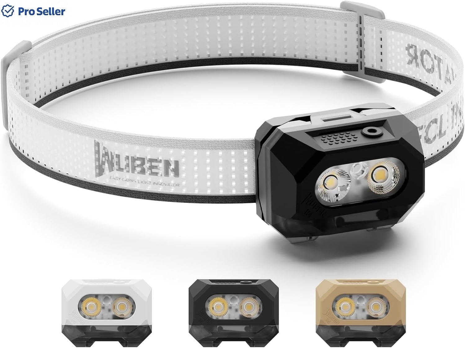 WUBEN H4 LED Headlamp 800 Lumens Rechargeable IP68 Waterproof Motion Sensor Red Light