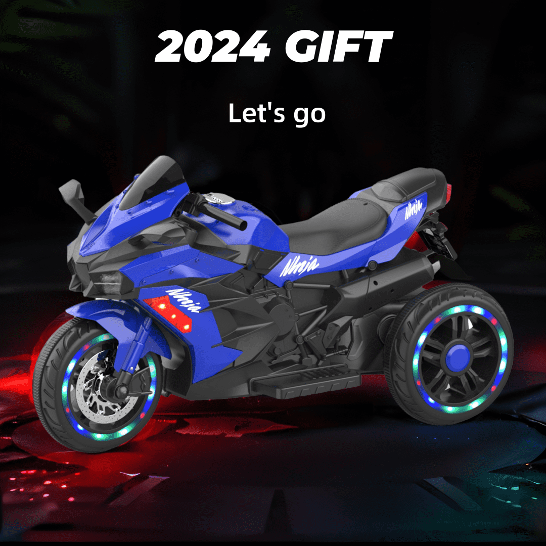 HNH 12V Ride on Motorcycle, Electric Kids Motorcycle, Powered Ride on Motorcycle for 3-6 Years Old, Colorful