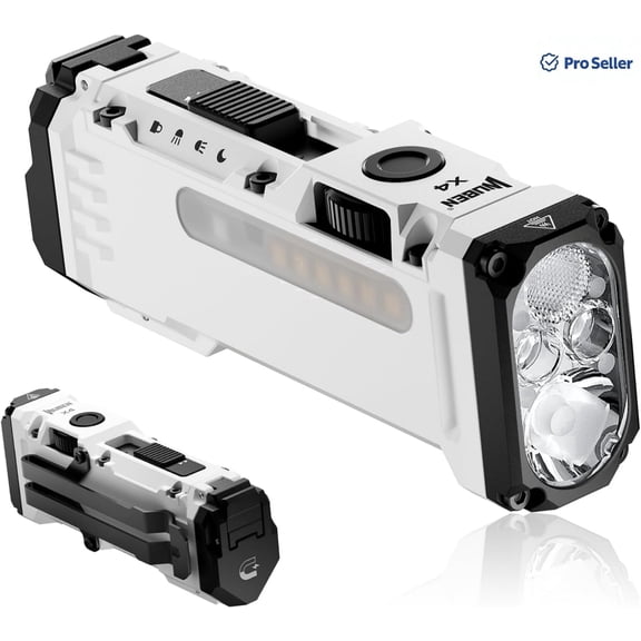 WUBEN X4 EDC Flat Flashlight, 1500 Lumens Mini Tactical Flashlight with RGB Light, Magnetic Base, IP68 Waterproof