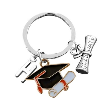 WUDATI 1pc A Z 26 Alphabet Graduation Keychain Personalized Graduation Gift Key Chain for Graduate Keychains Ring