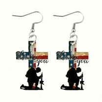 WUDATI Patriotic 4th of July Earrings The Latest European Simple Fashion Is Suitable for Women's Party Jewelry