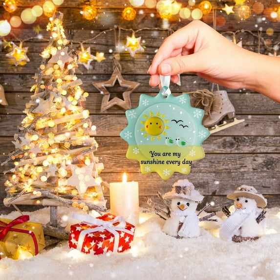 WUJDF 1 Pcs Christmas Sea Glass Friendship Commemorative Decoration, Friendship Years Memories Hanging Pendant, Xmas Tree and Car Hanging Decoration, Exquisite Small Gifts for Best Friends or Family