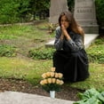 thumbnail image 1 of WUJDF 1Pc Artificial Cemetery Flowers,12 Head Rose Bouquet,Memorial Flowers Bouquet for Cemetery with Vase,Floral Cone Vases for Patriotic Veterans Decorations Day Grave Accessories, 1 of 5