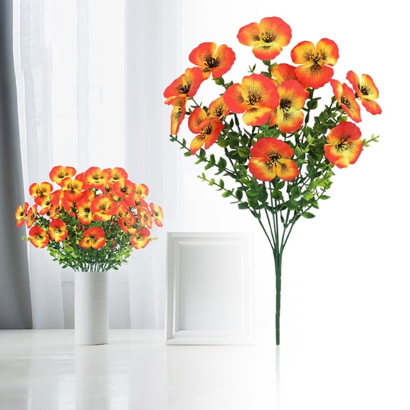 WUJDF 1Pc Artificial Silk Pansy Flowers Outdoor Spring Flowers Pansies Wildflower,for Vase Home Front Door Porch Wedding Kitchen Garden Table Centerpieces Indoor Outdoor Decor