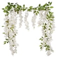 thumbnail image 1 of WUJDF 1Pc Wisteria Hanging Flowers Wisteria Flowers Vine Garland Wedding Arch Decoration Purple Red Artificial Wisteria Vines Hanging Flower Vines Silk for Party Garden Home Table Backdrop 6 Feet, 1 of 9