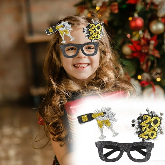 WUJDF 1Pcs Happy New Year Headbands,2026 Happy New Year Party Supplies Favors,Gold Black Silver Headwear for Adult Women,Glitter Photo Props Holiday Headwear for Happy Eve Party Celebration 2026