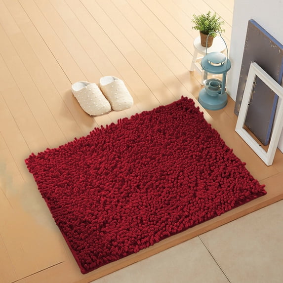 WUJDF Chenille Bath Mat,Bathroom Rugs Quick Dry Microfiber Mats Non Slip Washable,Extra Thick,Soft and Highly Absorbent Bath Mats for Entryway,Shower Room,Kitchen,Bedroom and Home Decor