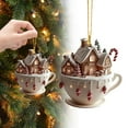 thumbnail image 1 of WUJDF Christmas Decorations,Coffee Cup Christmas Tree Ornaments,2D Acrylic Snow House Hot Chocolate Mug Shape Christmas Tree Decorations,Christmas Tree Pendant Hanging Ornaments 3"X3", 1 of 8