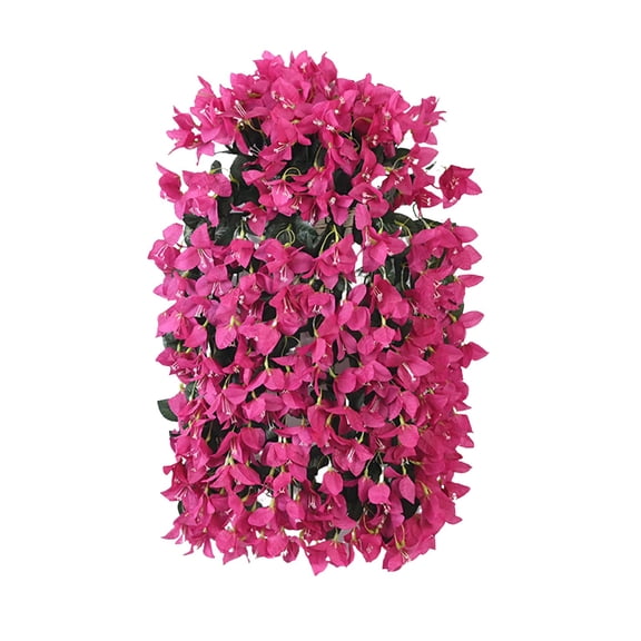 WUJDF Fake Bougainvillea Artificial Hanging Flowers Basket for Outdoors Decoration Faux Hanging Flowers Plants for Outdoor Planters Silk Bougainvillea Vines for Front Door Porch Patio Garden