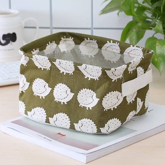 WUJDF Foldable Storage Basket - Storage Basket,Small Collapsible Canvas Containers Organizers with Handle for Home Decor Or Storing Toys,Little Crafts,Storage Baskets for Organizing 7.8"X6.3"X5.5"
