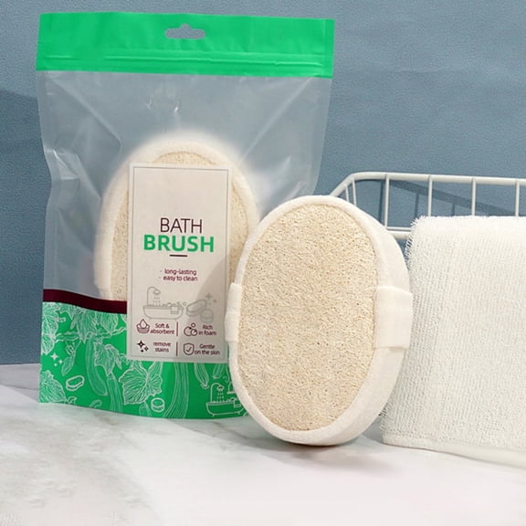 WUJDF Natural Loofah Sponge,Exfoliating Body Scrubber,Durable & Gentle Terry Towel Cloth Pad for Skin Care,Made with Biodegradable Luffa Sponge,Loofah Sponge,Shower Loofah 3.9"X5.7"