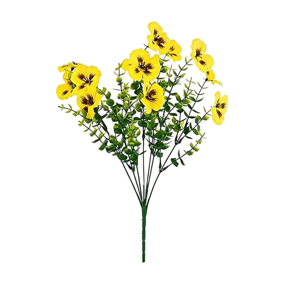 WUJDF Purple Artificial Pansy Flowers,UV Resistant Waterproof Fake Pansy Bouquet,Realistic No Fade Faux Flowers with Lush Greenery for Outdoor Garden,Porch,Home,Wedding Decor
