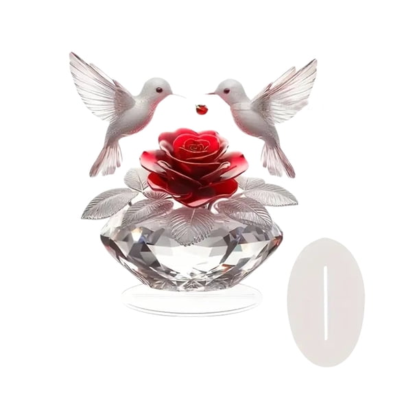 WUJGXI Acrylic Valentines Day With Stand Base Ornament Decoration