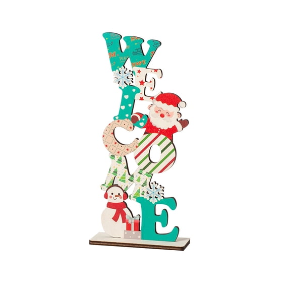 WUJGXI Wooden Christmas Table Decorations Wooden Santa Ornaments Santa Christmas Table Decorations Christmas Party Table Decorations Wooden Decorations
