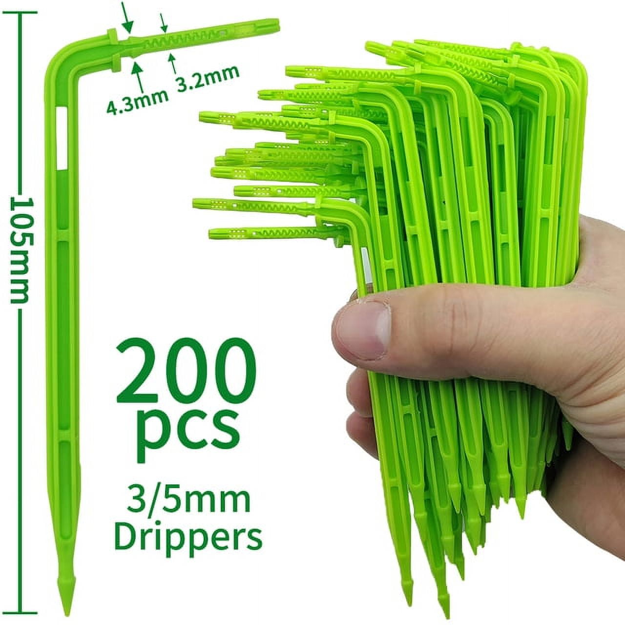 WUJIE 501000PCS 1/8‘‘ Green Drippers 3/5mm Bending Arrow Emitters