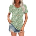 thumbnail image 1 of WUJINXIA Women's Blouses Summer Short Sleeve Shirts Casual Pleated Floral Tops, 1 of 7