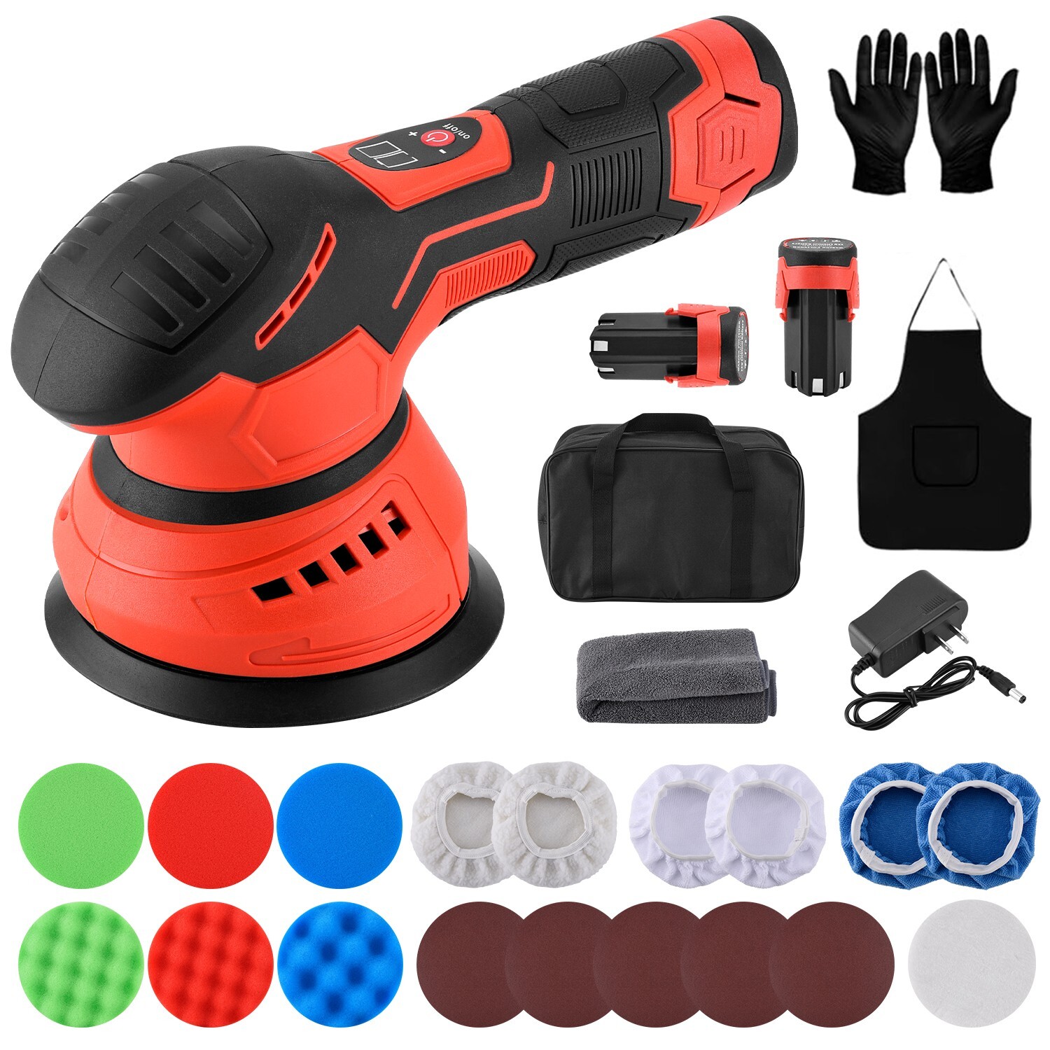 AutoRight 6" Variable Speed Buffer, Automotive Cleaner, Foam Pad