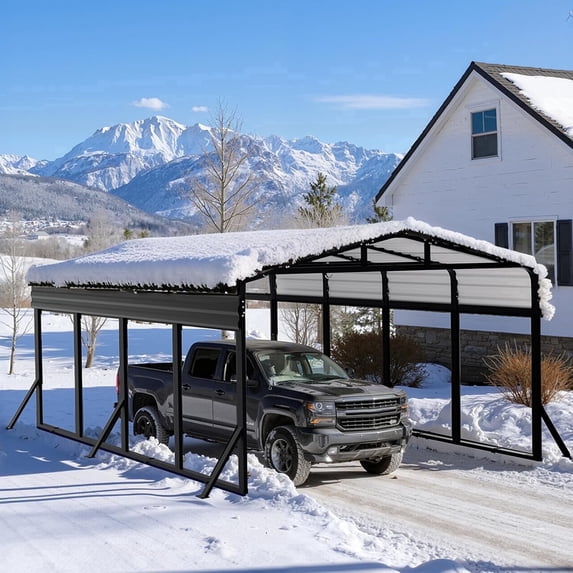 WUKHG 12x20FT Metal Carport Canopy, Easy Assembly Heavy Duty Reinforced ...