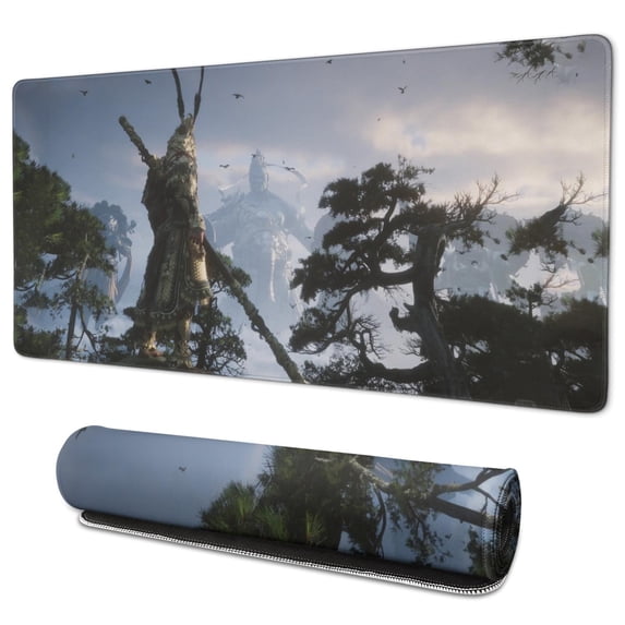WUKONG Gaming Mouse Pad No-Slip Cool Rubber Mousepad for Table Desk Wukong Four Heavenly Kings Of the Sky ) Mousepad Gaming for Computer Wireless Mouse Decoration (35.4x15.7in)