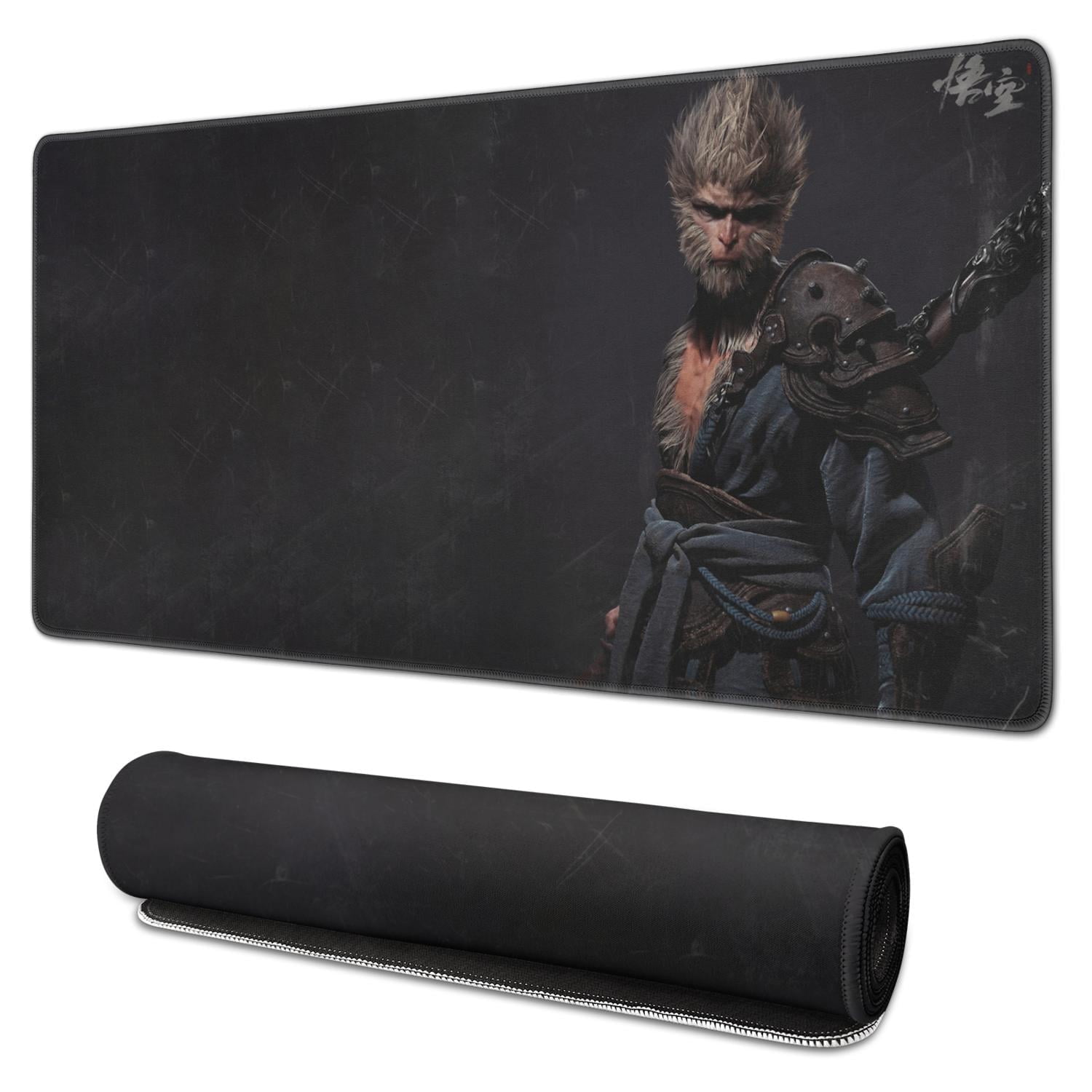 WUKONG Gaming Mouse Pad Non Slip Cool Rubber Mousepads for Table Desk Black Goku ) Mousepad Gaming for Computer Wireless Mouse Decoration (31.5x15.7in)