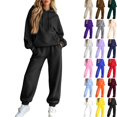 thumbnail image 1 of WULMLEO 2 Piece Sets for Women Matching Hooded Hoodies and Wide Leg Sweatpants Loose Fit Tracksuit Set Casual Relaxed Workout Two Piece Set Black L, 1 of 7