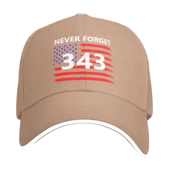 WULMLEO 9/11 25th Anniversary Never Forget 343 Cap Embroidered 9/11 Memorial Hats Women Men American Flag Patriotic Baseball Caps F One Size