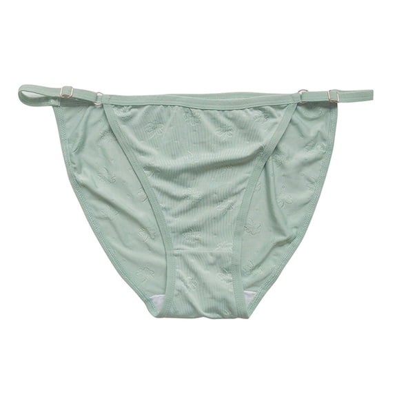 WULMLEO Adjustable G String Thongs for Women Sexy Transparent Underwear Low Rise Womens Thong Panties for Ladies Mint Green L