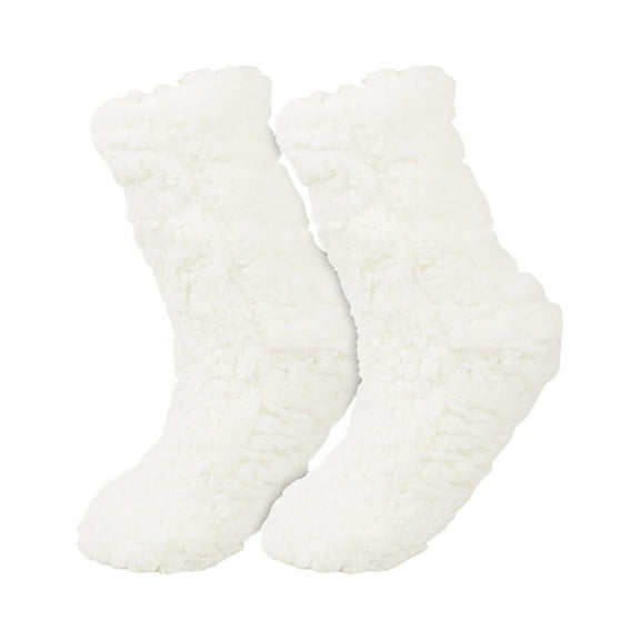 WULMLEO Aloe Socks Moisturizing Spa Socks Sleeping Fuzzy Socks for Dry Feet Overnight, Non Slip Fleece Lotion Socks Women Spa Pedicure Foot Socks for Repairing Dry Feet,Cracked Heel White