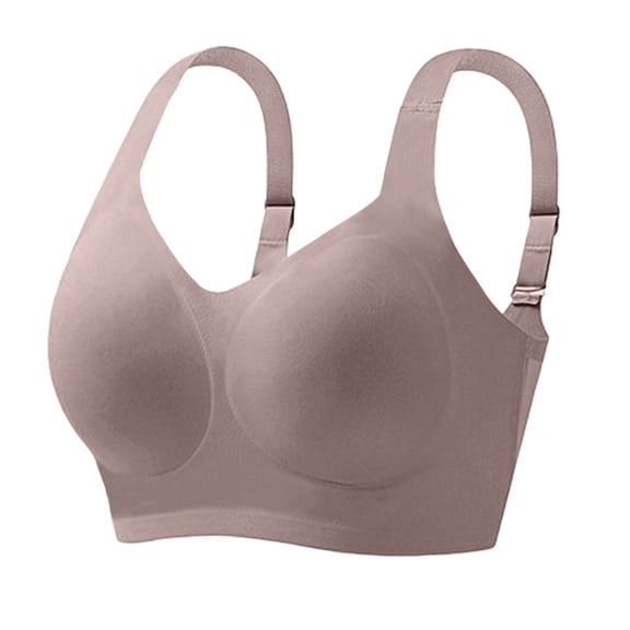 WULMLEO Bras for Women Plus Size Bras Wireless Bra No Underwire Push Up Seamless Sleep Comfortable Womens Purple 2X-Large