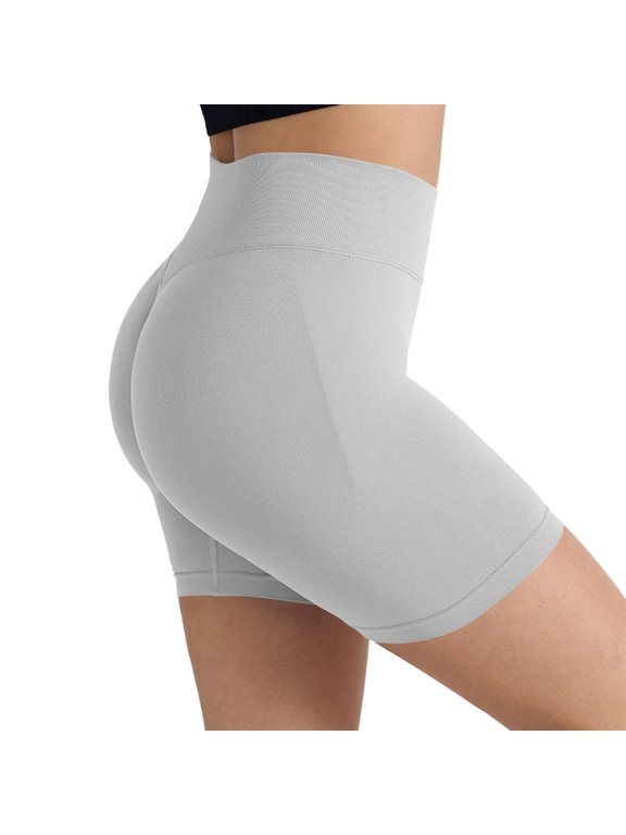 ButterLuxe Biker Shorts 6" - High Waisted Workout Running Volleyball Spandex Yoga Womens White XL