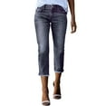 thumbnail image 1 of WULMLEO Capri Jeans for Women High Waisted Stretchy Skinny Jeans Cut Off Hem Denim Capris Summer Blue Jean Capris Gray 2XL, 1 of 6