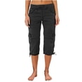 thumbnail image 1 of WULMLEO Cargo Capris for Women Cotton Mid Rise Lightweight Capri Pants Stretchy Travel Hiking Cargo Pants with Pockets Black M, 1 of 9
