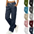 thumbnail image 1 of WULMLEO Cargo Pants for Women Wide Leg High Elastic Waist Y2K Pant Fall 2026 Casual Fall Plus Size Hiking Trousers with Pockets Navy M, 1 of 9