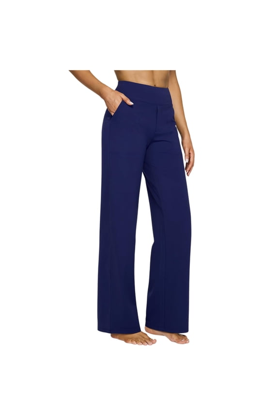 Cooliflex Pants for Women, Softygrace - High Rise Silky Soft Pull-On Comfort Pant, Pulisa Womens Pants Dark Blue 2XL